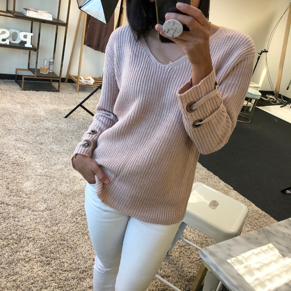 CYBER SALE! CAREN Pink Knit Sweater